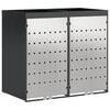 vidaXL Rangement de poubelle &agrave; roulettes pour 3 poubelles Anthracite