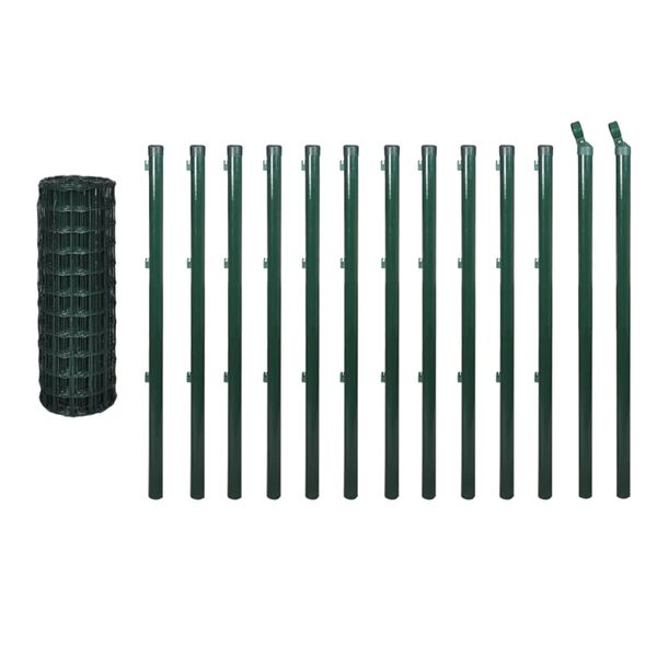 vidaXL Cl&ocirc;ture euro acier 25x1,0 m vert