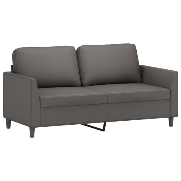 vidaXL Canap&eacute; &agrave; 2 places Gris 140 cm Similicuir
