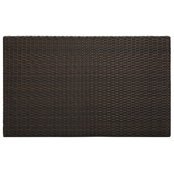 vidaXL Table de bar de jardin Marron 100x60,5x110,5 cm R&eacute;sine tress&eacute;e
