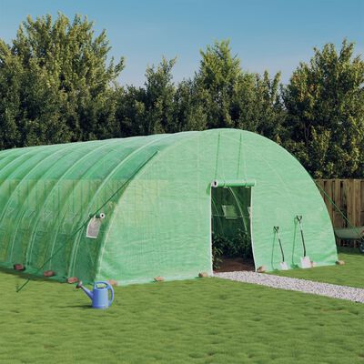 vidaXL Serre avec cadre en acier vert 84 m² 14x6x2,85 m