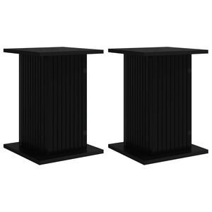 vidaXL Support de Plante 2 pc Noir 30,5 x 30 x 43 cm Bois d'ing&eacute;nierie