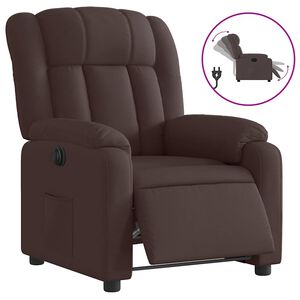 vidaXL Fauteuil inclinable &eacute;lectrique Marron fonc&eacute; Tissu