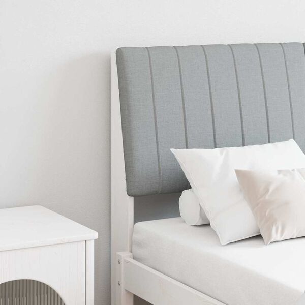 vidaXL T&ecirc;te de lit capitonn&eacute;e Gris clair 135 cm Pin massif