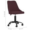 vidaXL Chaise pivotante de bureau Violet Tissu
