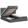vidaXL Lit ottoman avec matelas avec t&ecirc;te de lit 2 pc Gris fonc&eacute; Tissu