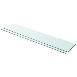 vidaXL Panneaux d'&eacute;tag&egrave;re 2 pcs Verre Transparent 100 x 20 cm