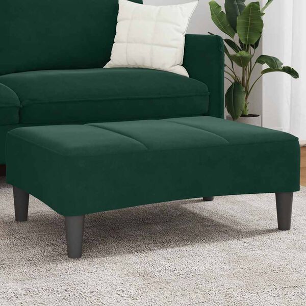 vidaXL Repose-pied vert fonc&eacute; 77x55x31 cm velours