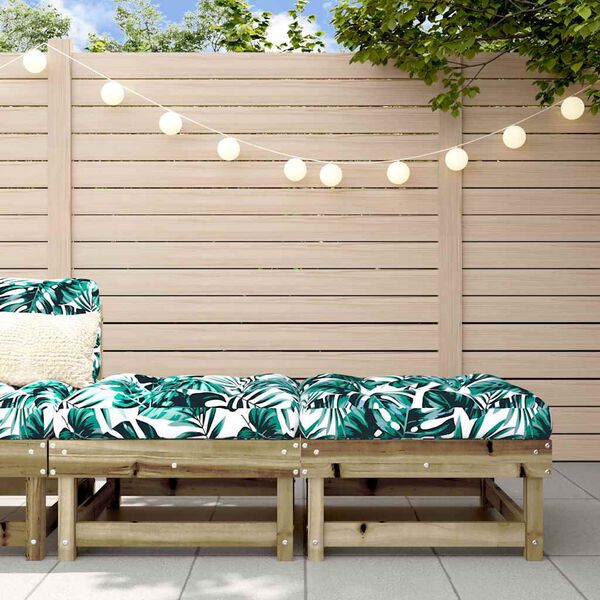 vidaXL Repose-pieds de jardin et coussins lot de 2 bois pin imprégné