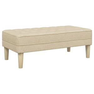 vidaXL banc avec coussin Cr&egrave;me 113 x 57 x 39 cm tissu