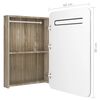 vidaXL Armoire de salle de bain à miroir LED blanc et chêne 60x11x80cm