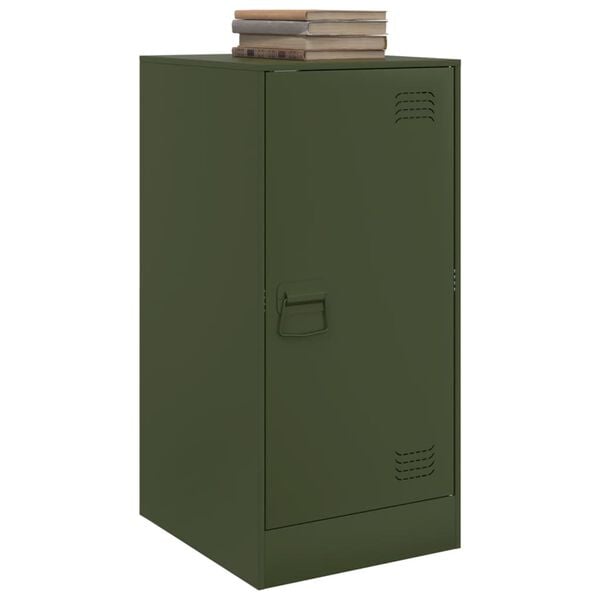vidaXL Buffet vert olive 34,5x39x73 cm acier