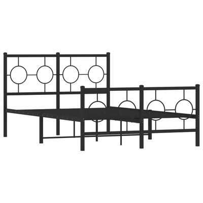 vidaXL Cadre de lit métal sans matelas avec pied de lit noir 120x190cm