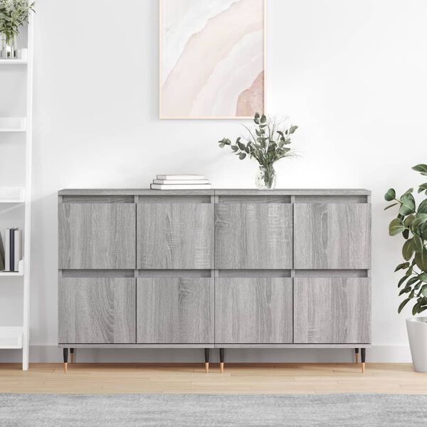 vidaXL Buffets 2 pcs sonoma gris bois d'ing&eacute;nierie