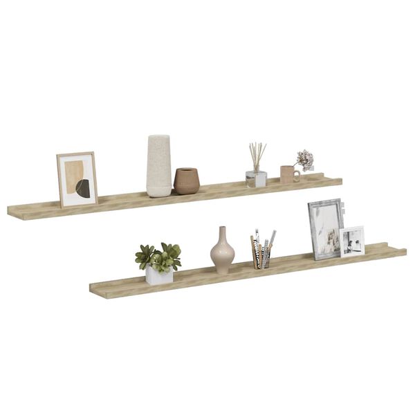 vidaXL &Eacute;tag&egrave;res murales 2 pcs ch&ecirc;ne sonoma 115x9x3 cm