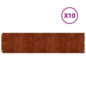 vidaXL Bordure de Pelouse 10 pc 25 x 103 cm Acier patin&eacute; Rouill&eacute;