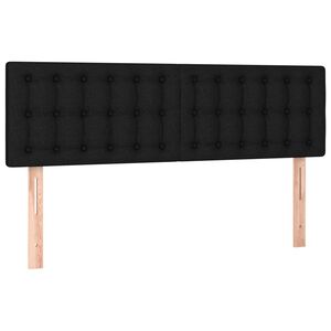 vidaXL T&ecirc;tes de lit Noir 144 x 5 x 78/88 cm Tissu
