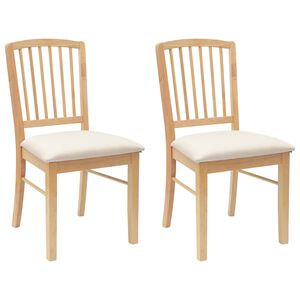 vidaXL Chaises de salle &agrave; manger 2 pc Bois de Caoutchouc Massif