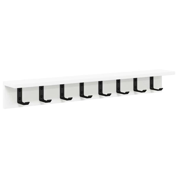 vidaXL Porte-manteau mural Blanc 80 x 10,5 x 10,5 cm Bois d'ing&eacute;nierie