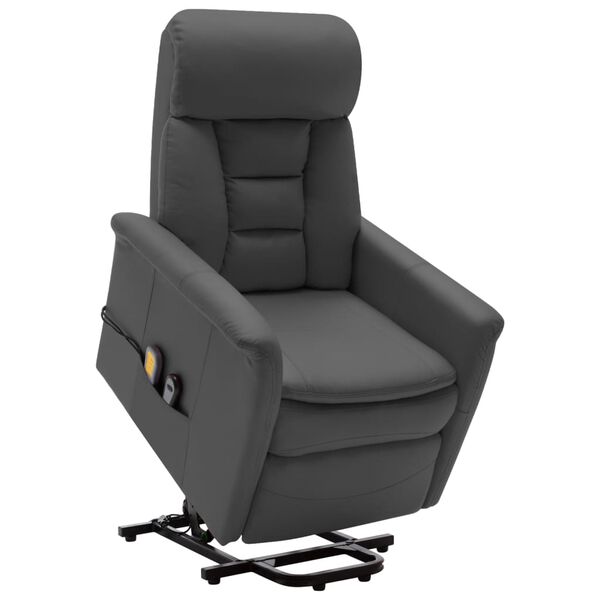 vidaXL Fauteuil de massage Anthracite Similicuir