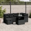 vidaXL Salon de jardin 7 pcs avec coussins noir r&eacute;sine tress&eacute;e