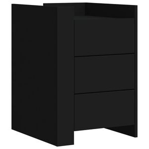 vidaXL Table de chevet noir 45x50x65 cm bois d&rsquo;ing&eacute;nierie