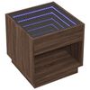 vidaXL Table basse avec LED infini ch&ecirc;ne marron 50x50x50 cm