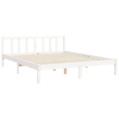 vidaXL Cadre de lit sans matelas blanc bois de pin massif