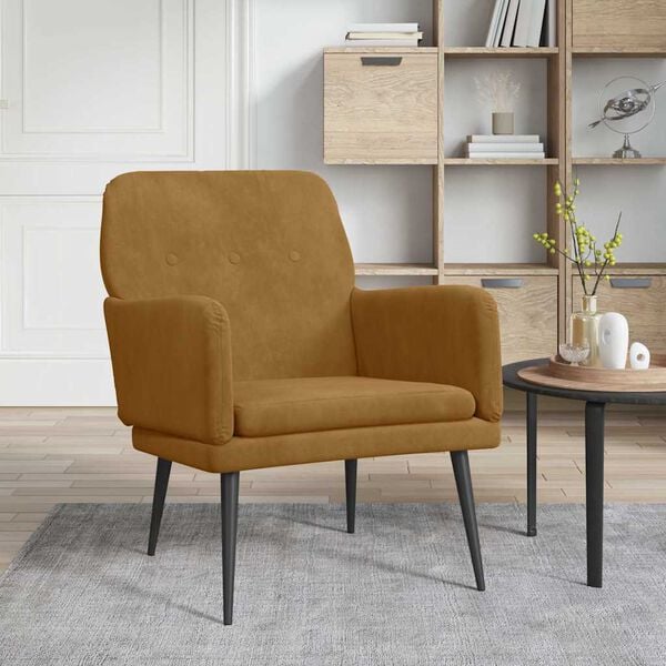 vidaXL Fauteuil Marron 62x79x79 cm Velours