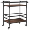 vidaXL Chariot de cuisine ch&ecirc;ne marron 82x40x78,5 cm bois d'ing&eacute;nierie