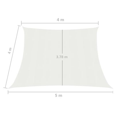 vidaXL Voile d'ombrage 160 g/m² Blanc 4/5x4 m PEHD