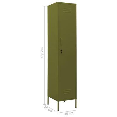 vidaXL Armoire à casiers Vert olive 35x46x180 cm Acier
