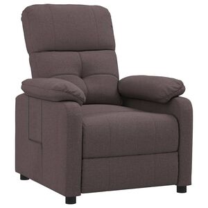 vidaXL Fauteuil inclinable Marron fonc&eacute; Tissu