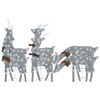 vidaXL Rennes de No&euml;l 6 pcs Argent&eacute; Blanc froid Maille