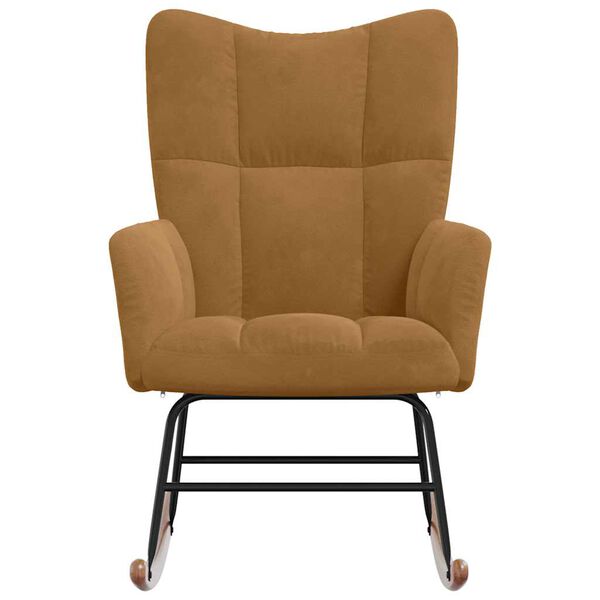 vidaXL Chaise &agrave; bascule Marron Velours