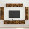 vidaXL Meuble TV 8 pcs Ch&ecirc;ne fum&eacute;