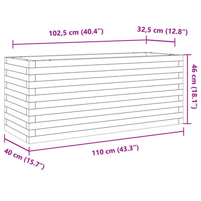 vidaXL Jardinière blanc 110x40x46 cm bois de pin massif