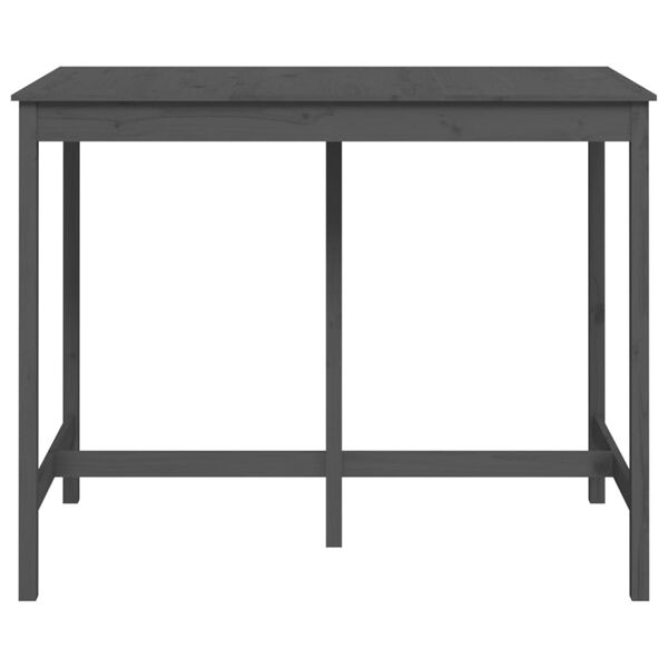 vidaXL Table de bar Gris 140x80x110 cm Bois massif de pin