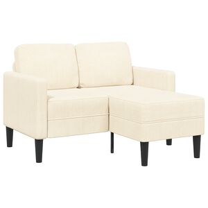 vidaXL Canap&eacute; 2 places avec m&eacute;ridienne en L cr&egrave;me 125 cm lin