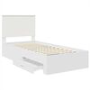 vidaXL Cadre de lit Blanc et Argent 75 x 190 cm Bois d'ing&eacute;nierie