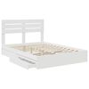 vidaXL Lit de Rangement Blanc 150 x 200 cm Bois d'ing&eacute;nierie