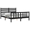vidaXL Cadre de lit sans matelas noir bois de pin massif