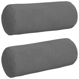 vidaXL Coussins d'accent 2 pcs Gris fonc&eacute; &Oslash; 15 x 40 cm