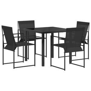 vidaXL Ensemble de salle &agrave; manger pour jardin 5 pcs Noir