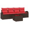 vidaXL Ensemble de canap&eacute; de jardin Marron 55 x 55 x 37 cm polyrotin