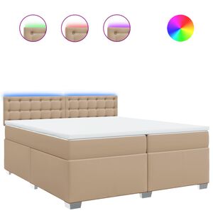 vidaXL Sommier &agrave; lattes de lit avec matelas Cappuccino 200x200 cm