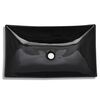 Vasque rectangulaire c&eacute;ramique Noir pour salle de bain