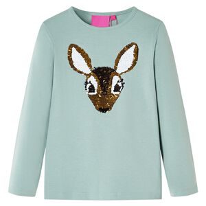 vidaXL T-shirt enfants &agrave; manches longues menthe moyenne 116