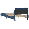 vidaXL Cadre de lit avec t&ecirc;te de lit Dover bleu 100x200cm tissu