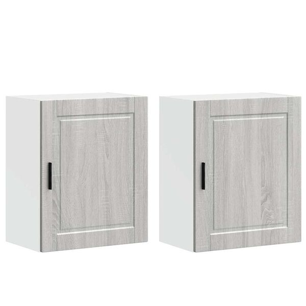 vidaXL Armoires murales de cuisine 2 pcs Porto sonoma gris